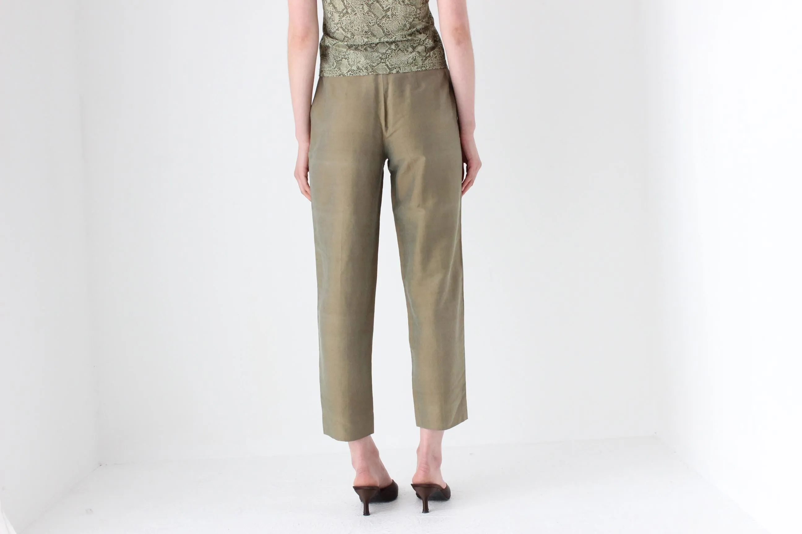 80s Italian Vintage Raw Silk Trousers