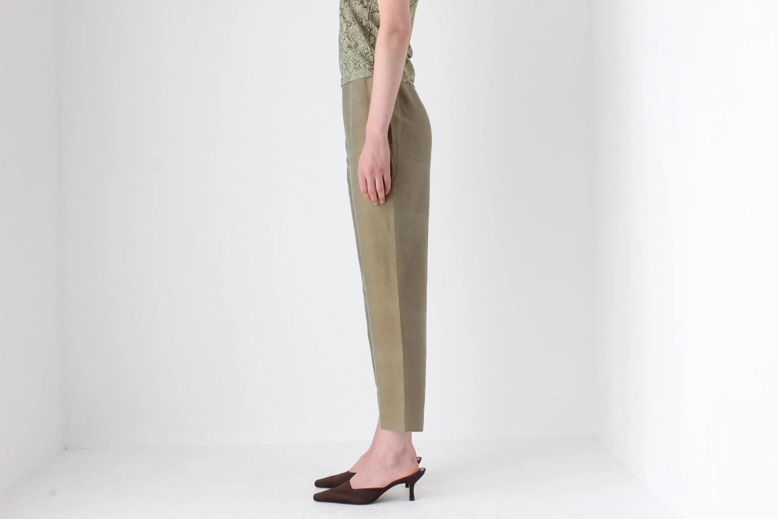 80s Italian Vintage Raw Silk Trousers