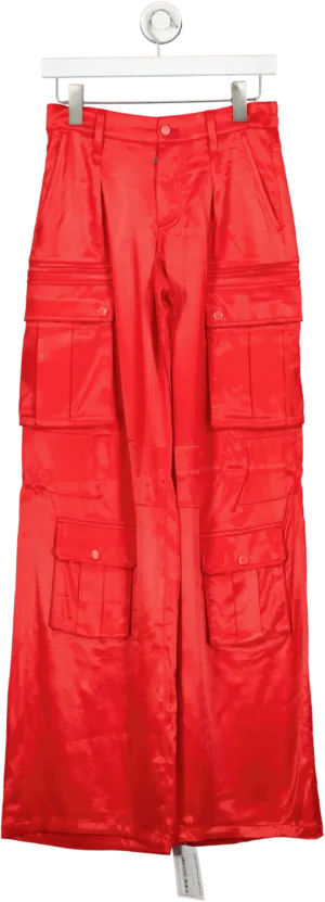Alice   Olivia Red Hayes Mid-rise Cargo Trousers UK 8