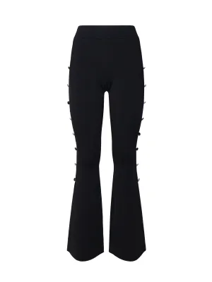 Black Flared High Waist Trousers