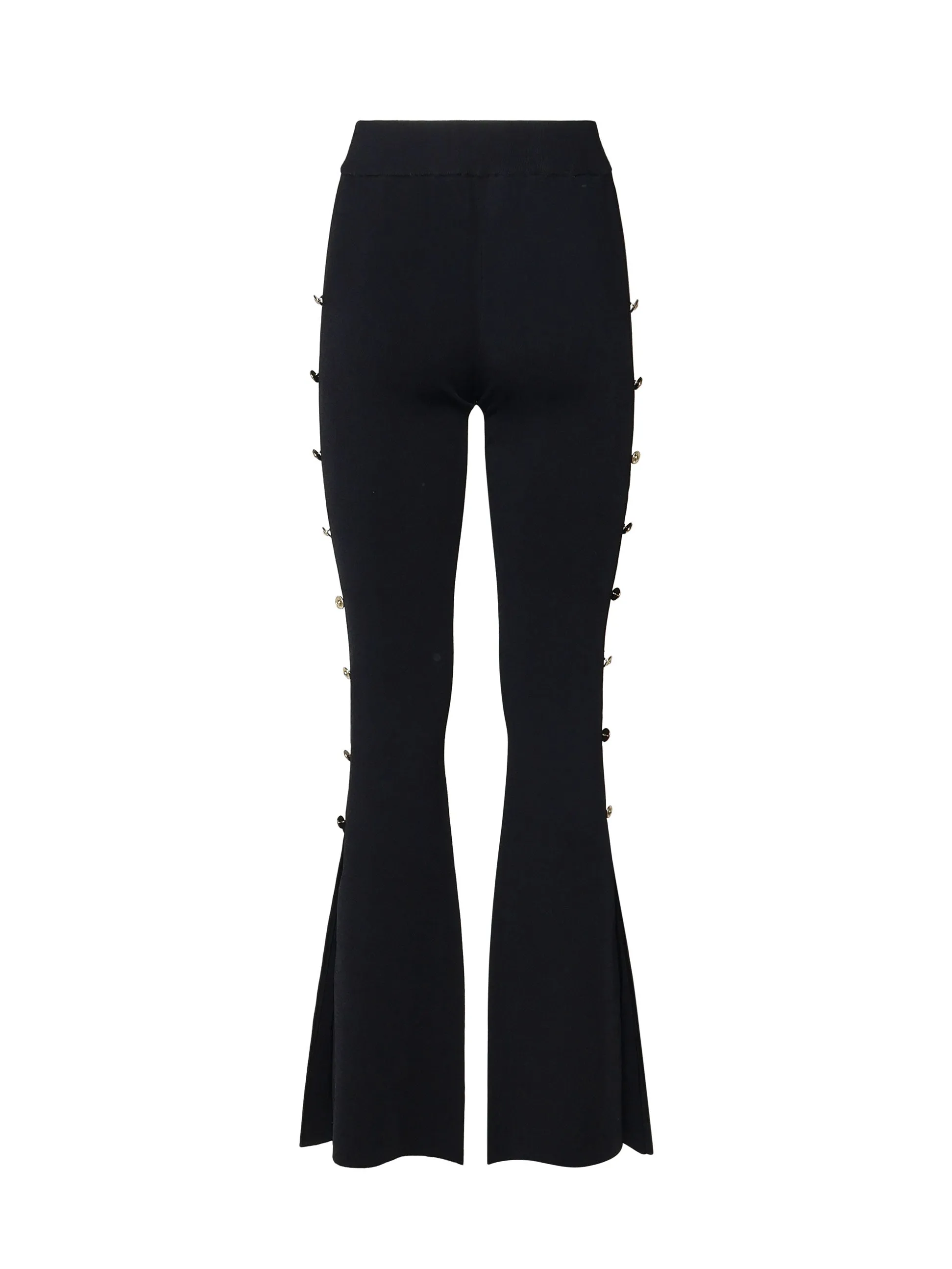Black Flared High Waist Trousers