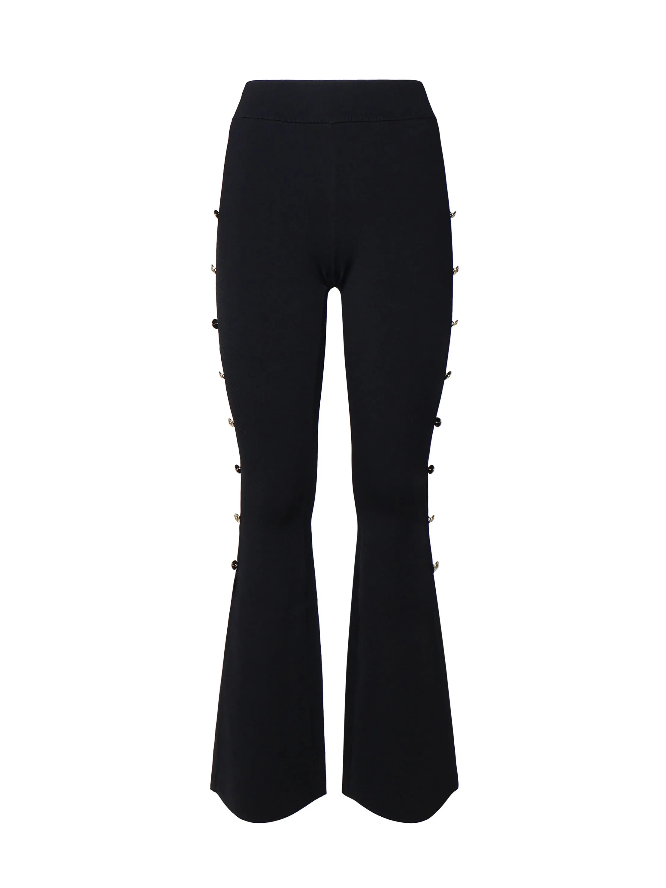Black Flared High Waist Trousers