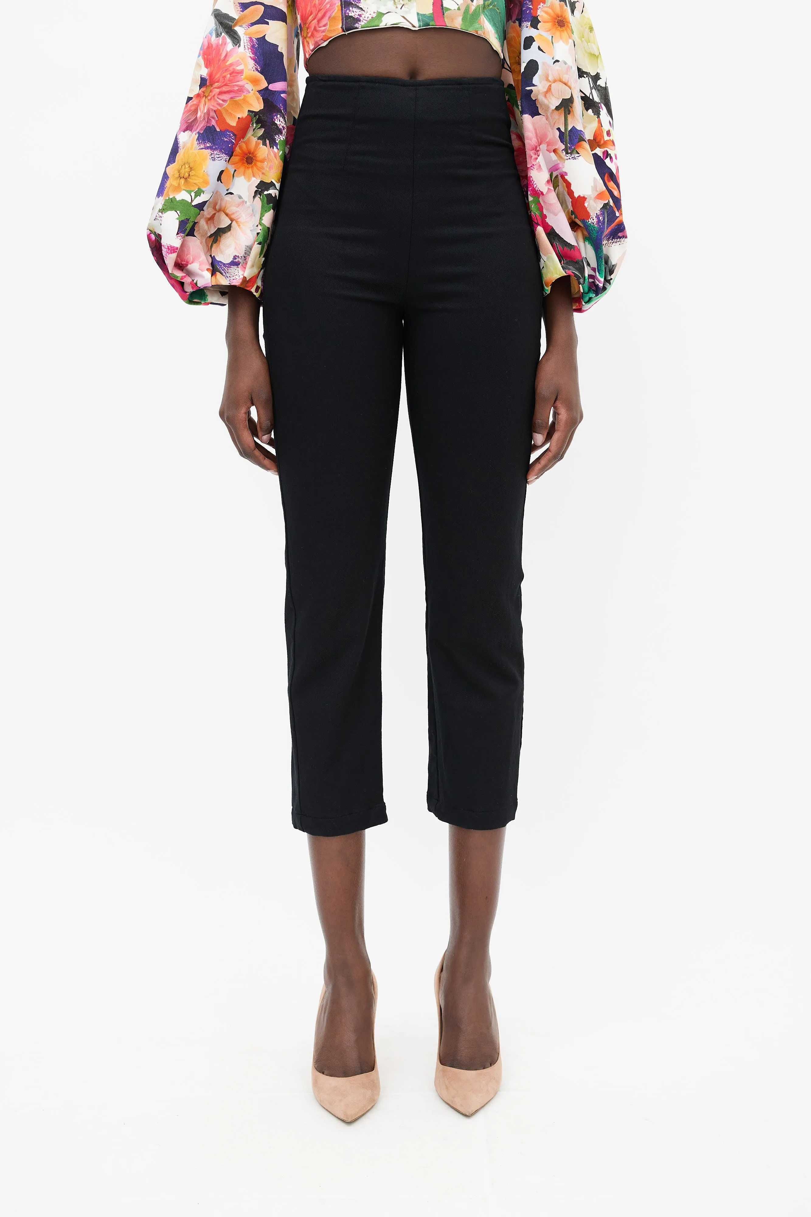 Black Slim Fit Capri Pant