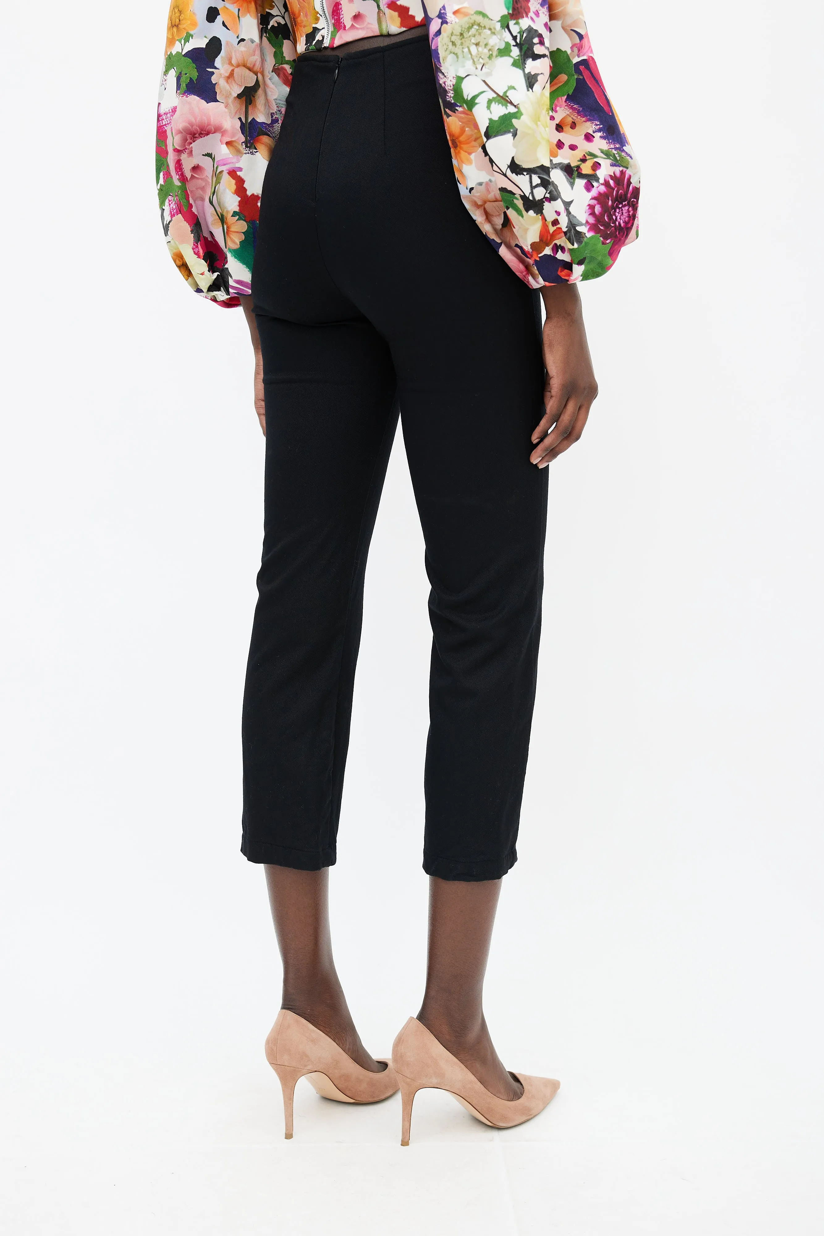 Black Slim Fit Capri Pant