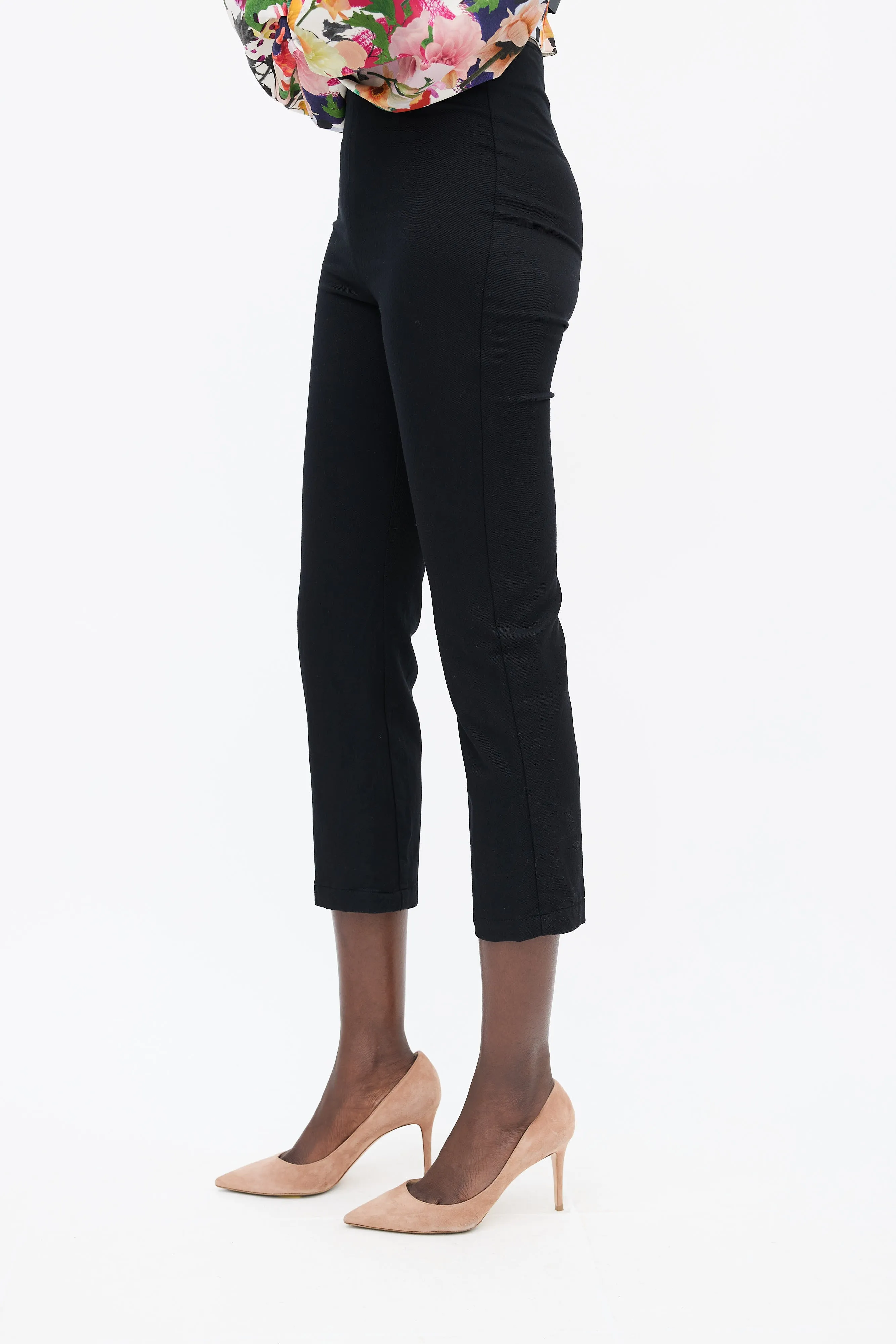Black Slim Fit Capri Pant