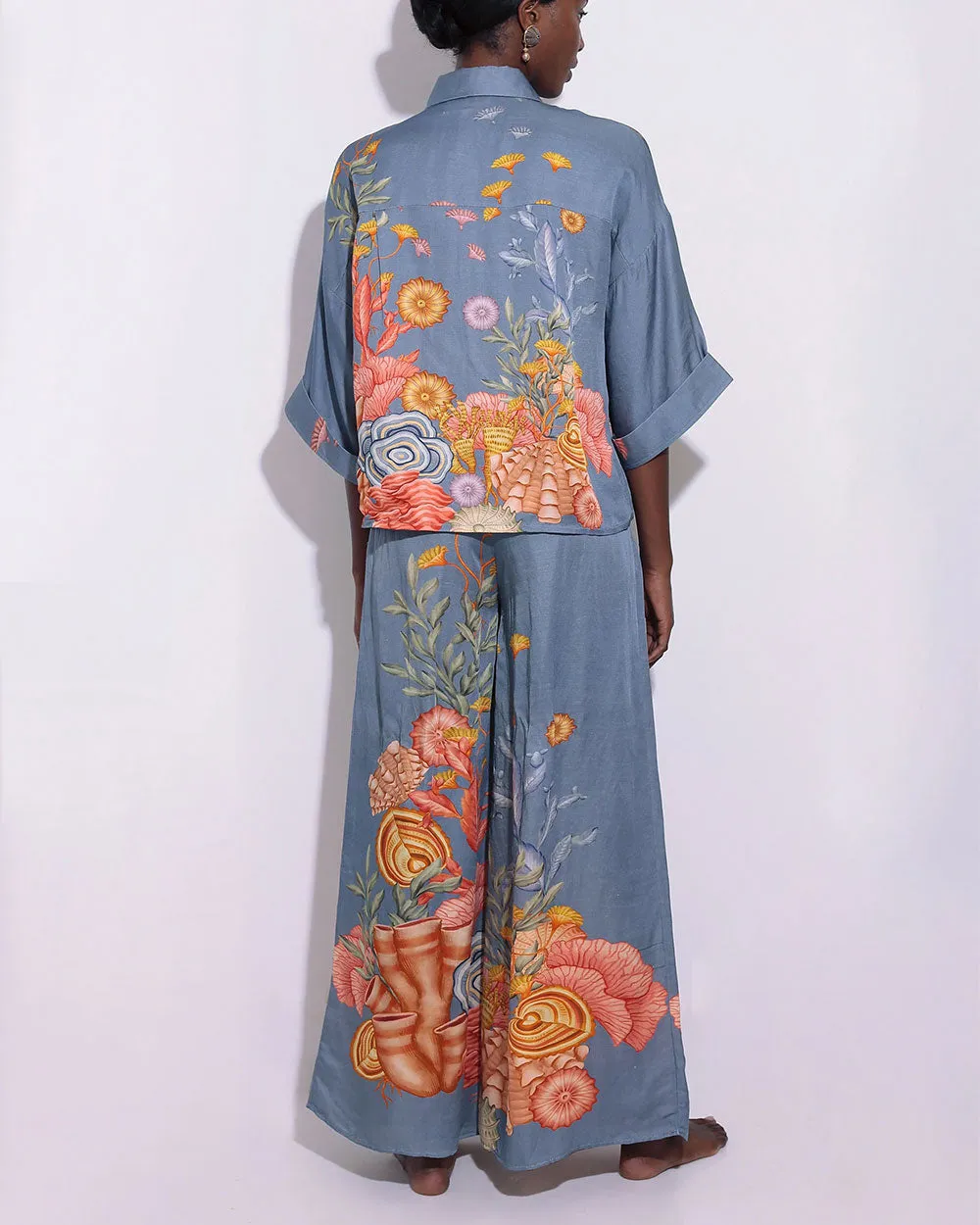Blue Shell Elements Palazzo Pant