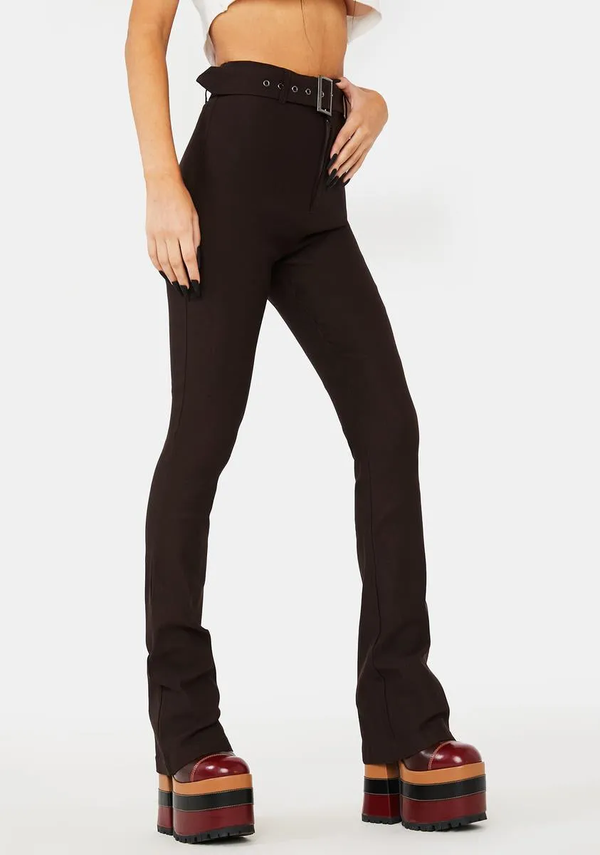 Brown Zaltana Flare Trousers