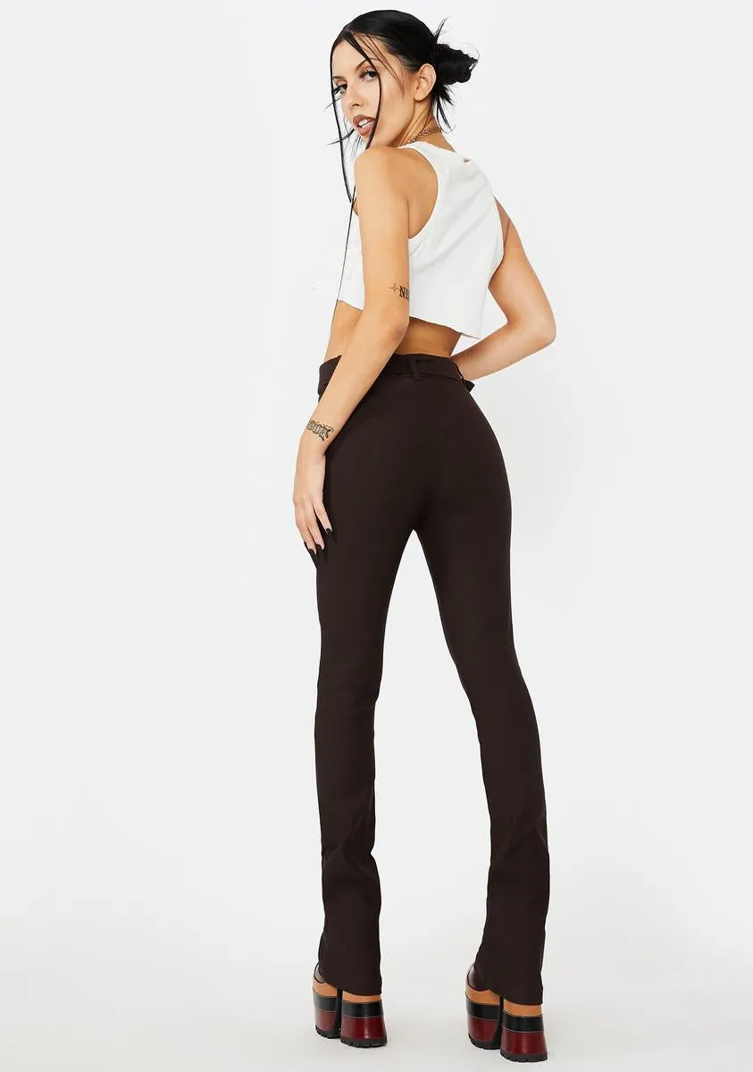 Brown Zaltana Flare Trousers