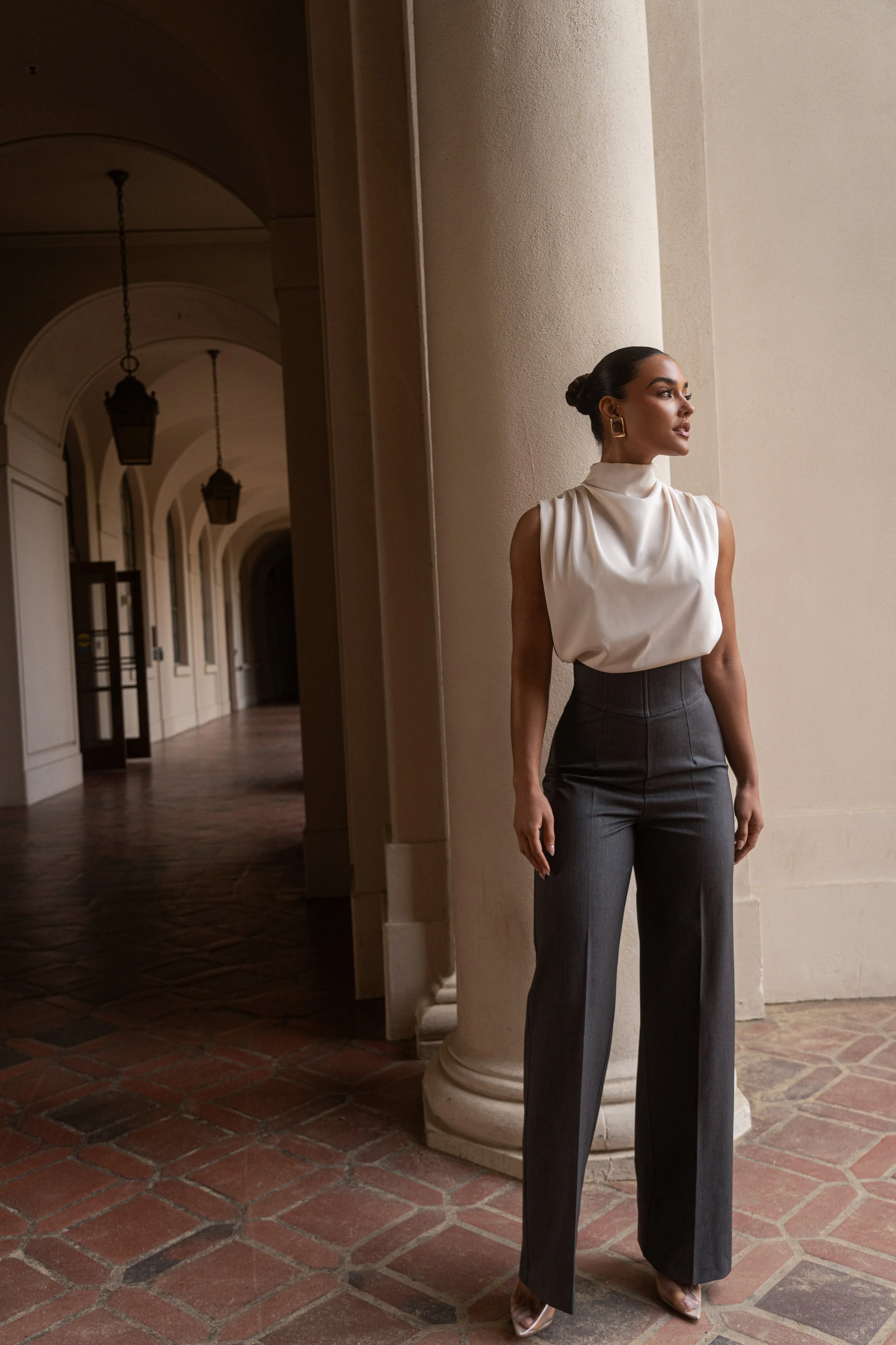 Buttercream Desiree Mock Neck Top