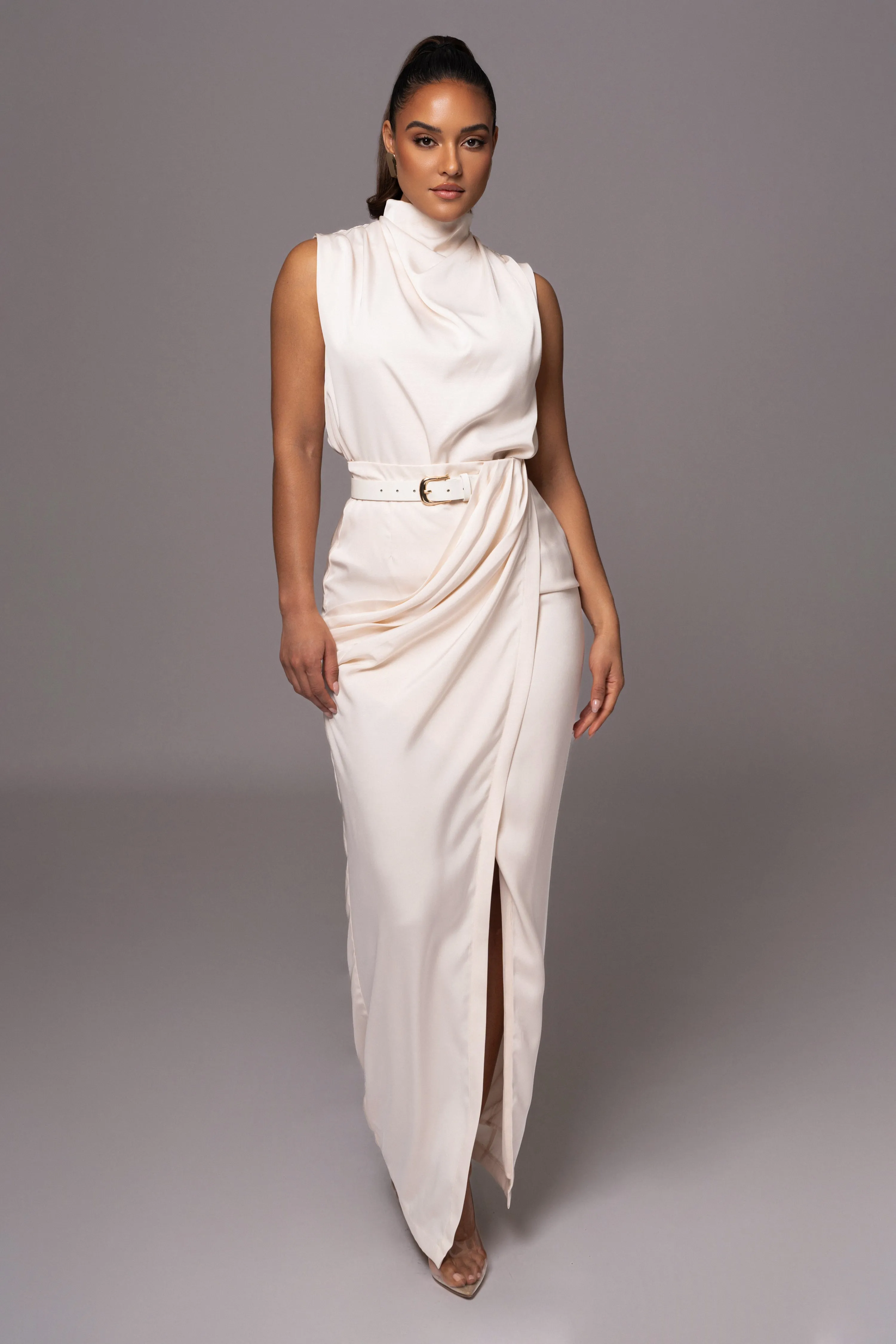 Buttercream Desiree Mock Neck Top
