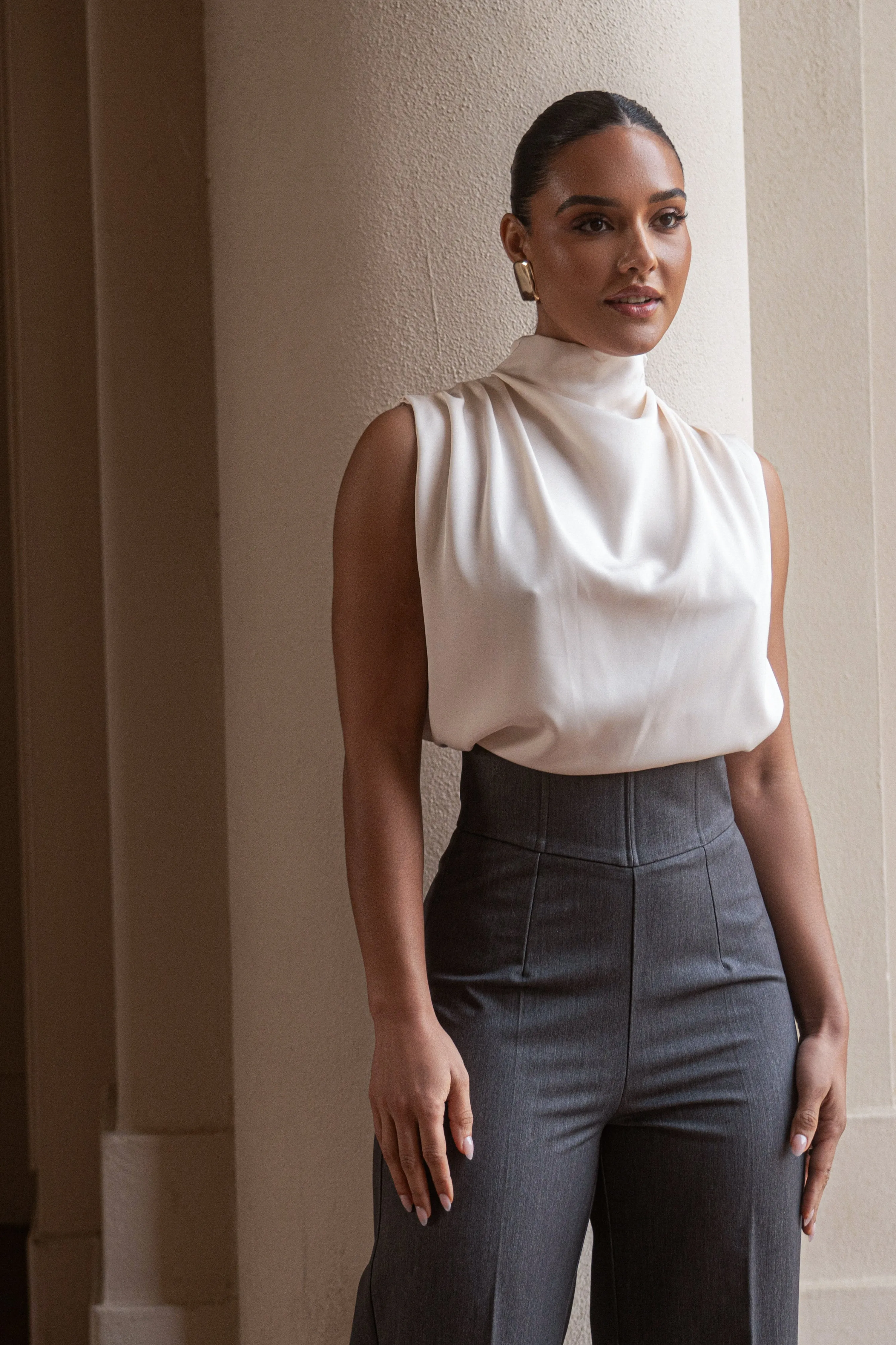 Buttercream Desiree Mock Neck Top