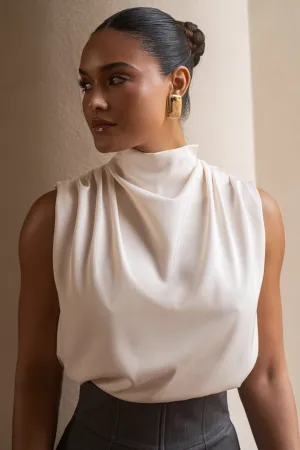 Buttercream Desiree Mock Neck Top