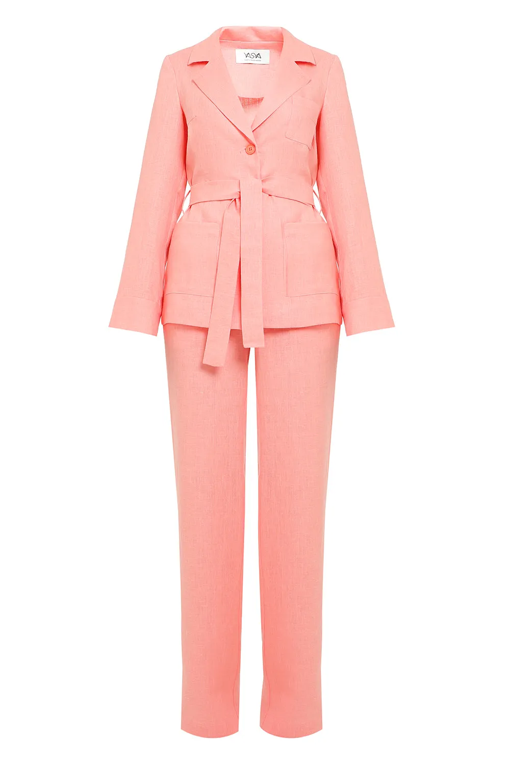 Capri Salmon Linen Set
