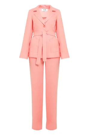 Capri Salmon Linen Set