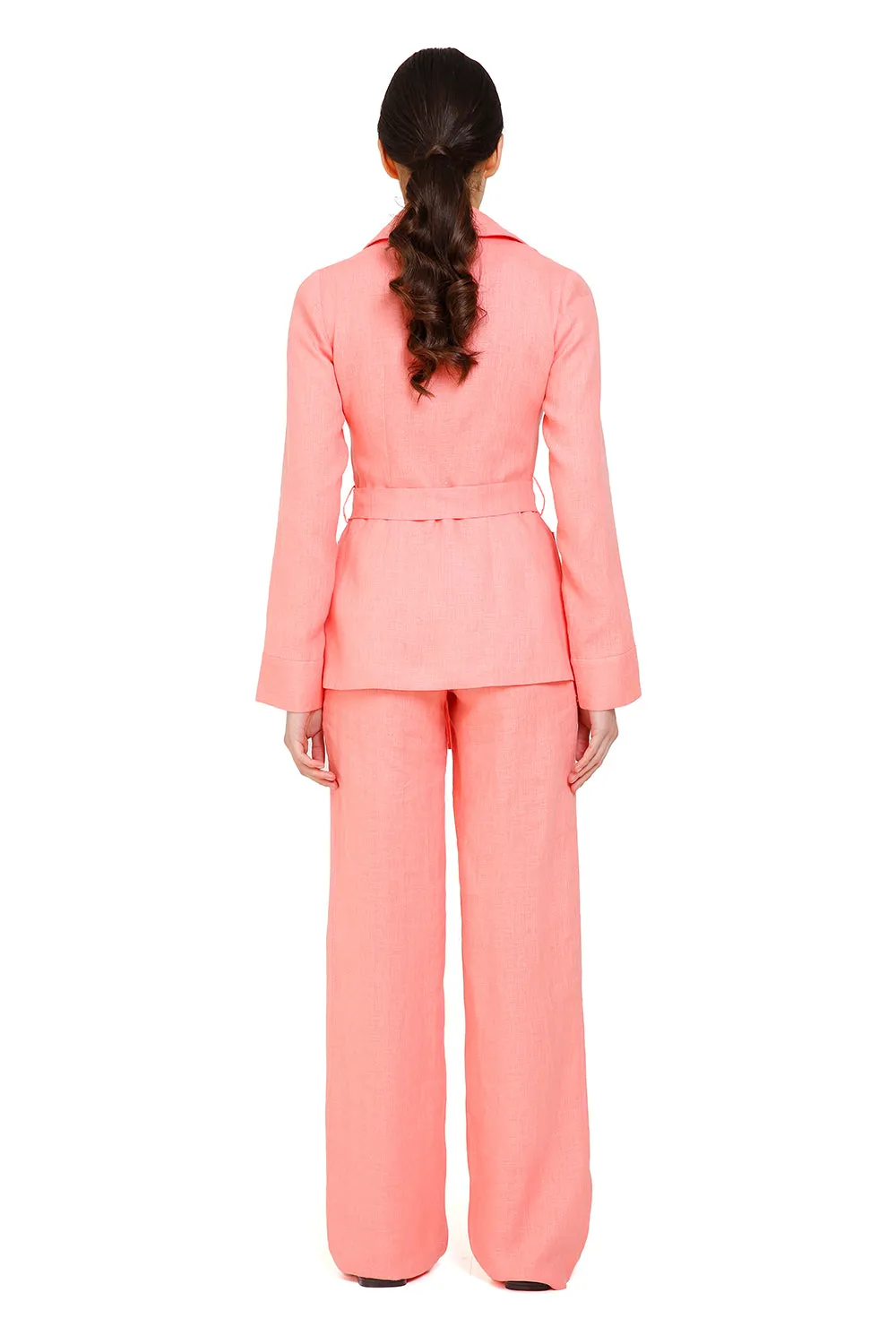Capri Salmon Linen Set