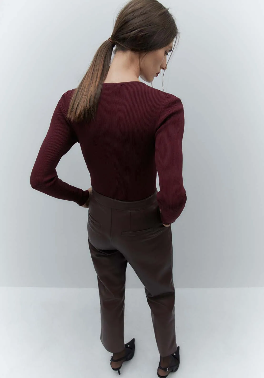 Coloured Chino Trousers - Burgundy