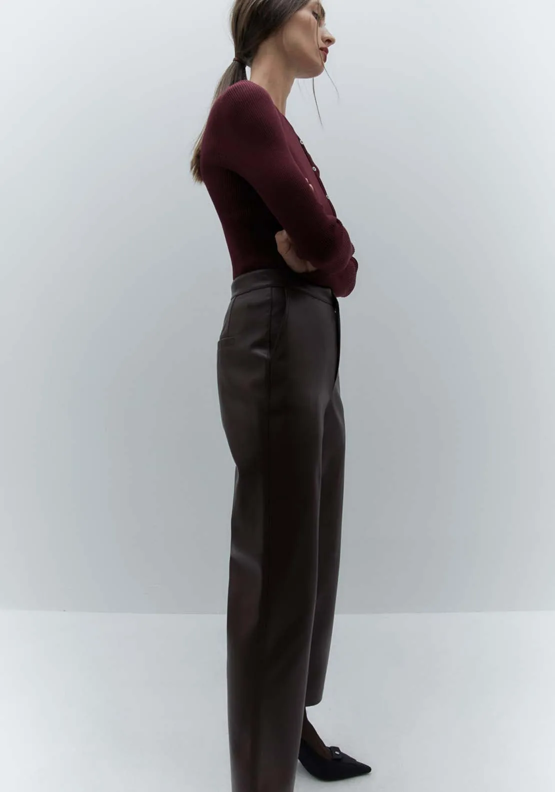 Coloured Chino Trousers - Burgundy
