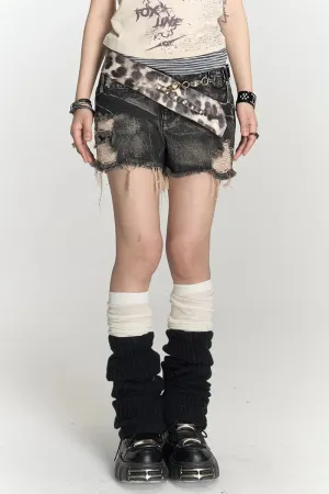 Distressed Denim Shorts