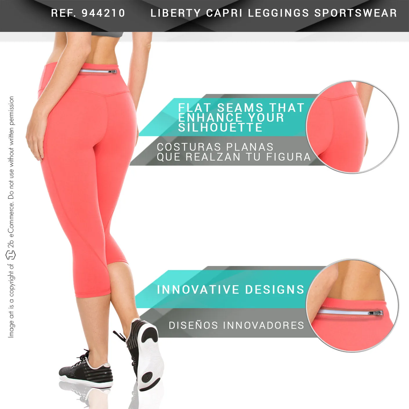 Flexmee 944210 Liberty Capri Polyester Activewear Workout Pants Trousers
