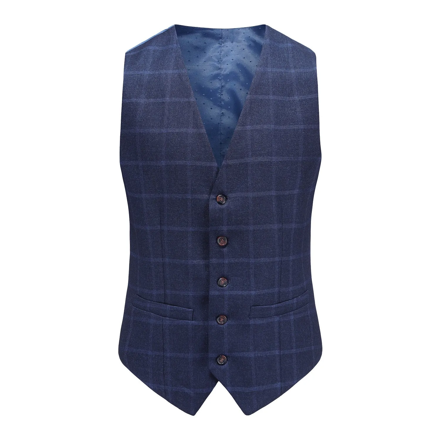 Gino Vitale Men's 3-Piece Windowpane Plaid Slim Fit Suit