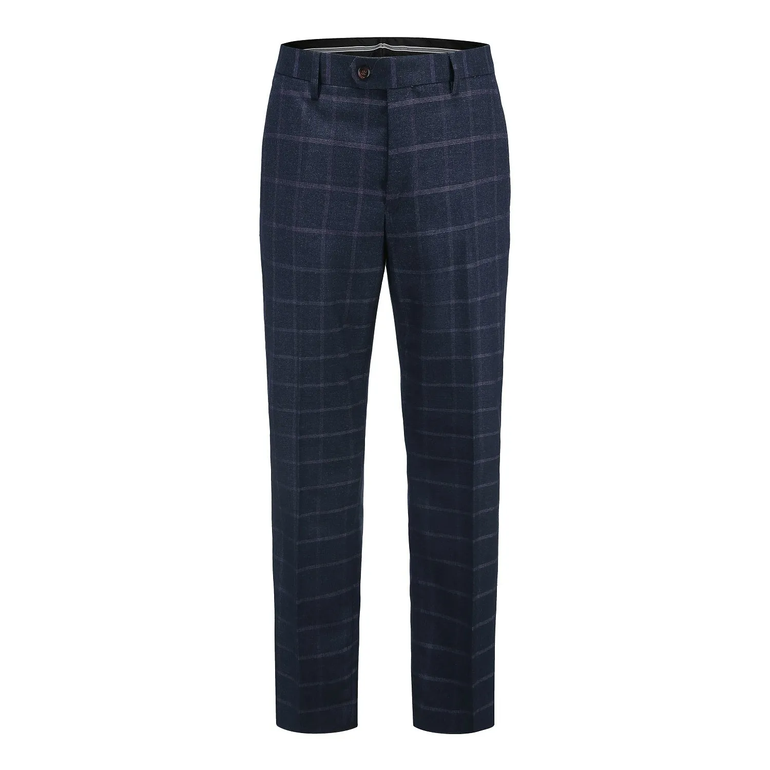 Gino Vitale Men's 3-Piece Windowpane Plaid Slim Fit Suit