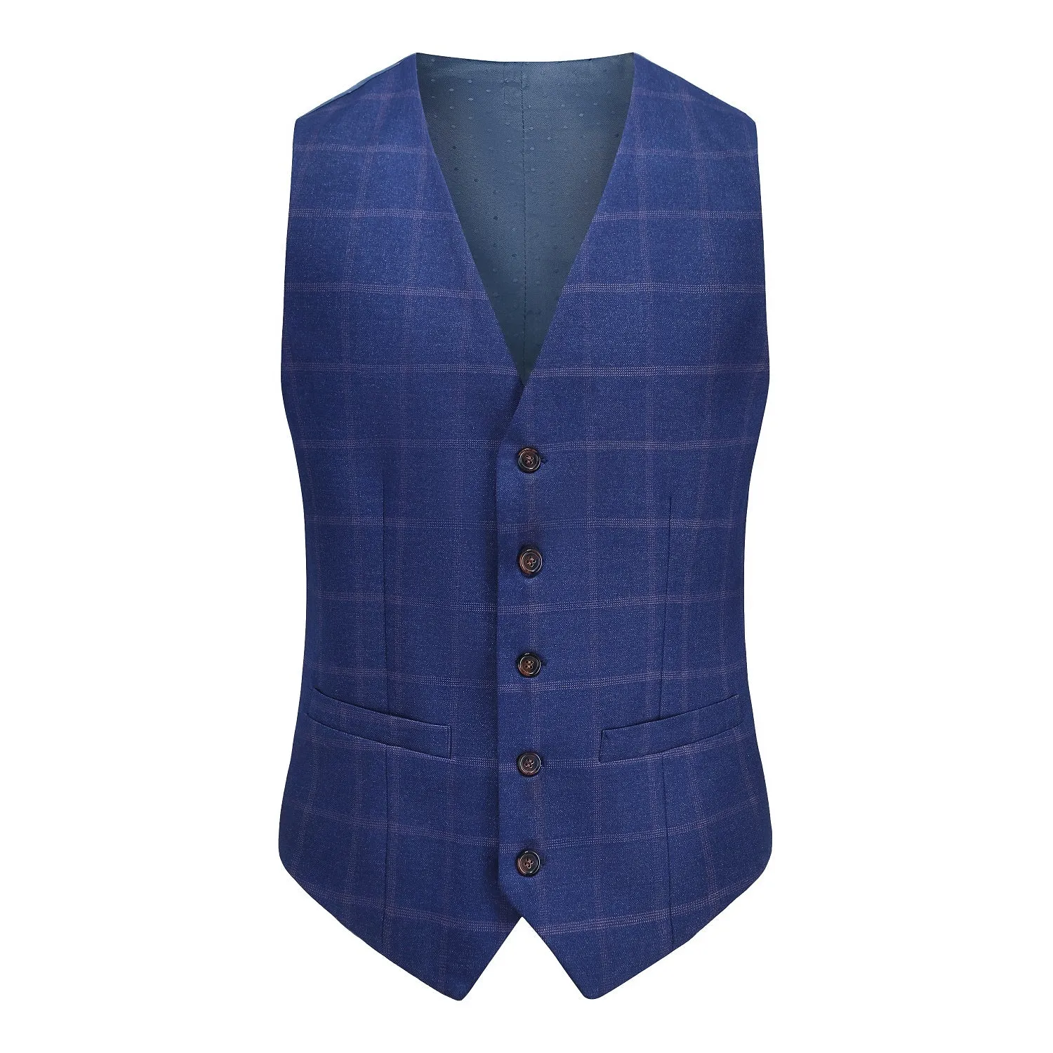 Gino Vitale Men's 3-Piece Windowpane Plaid Slim Fit Suit