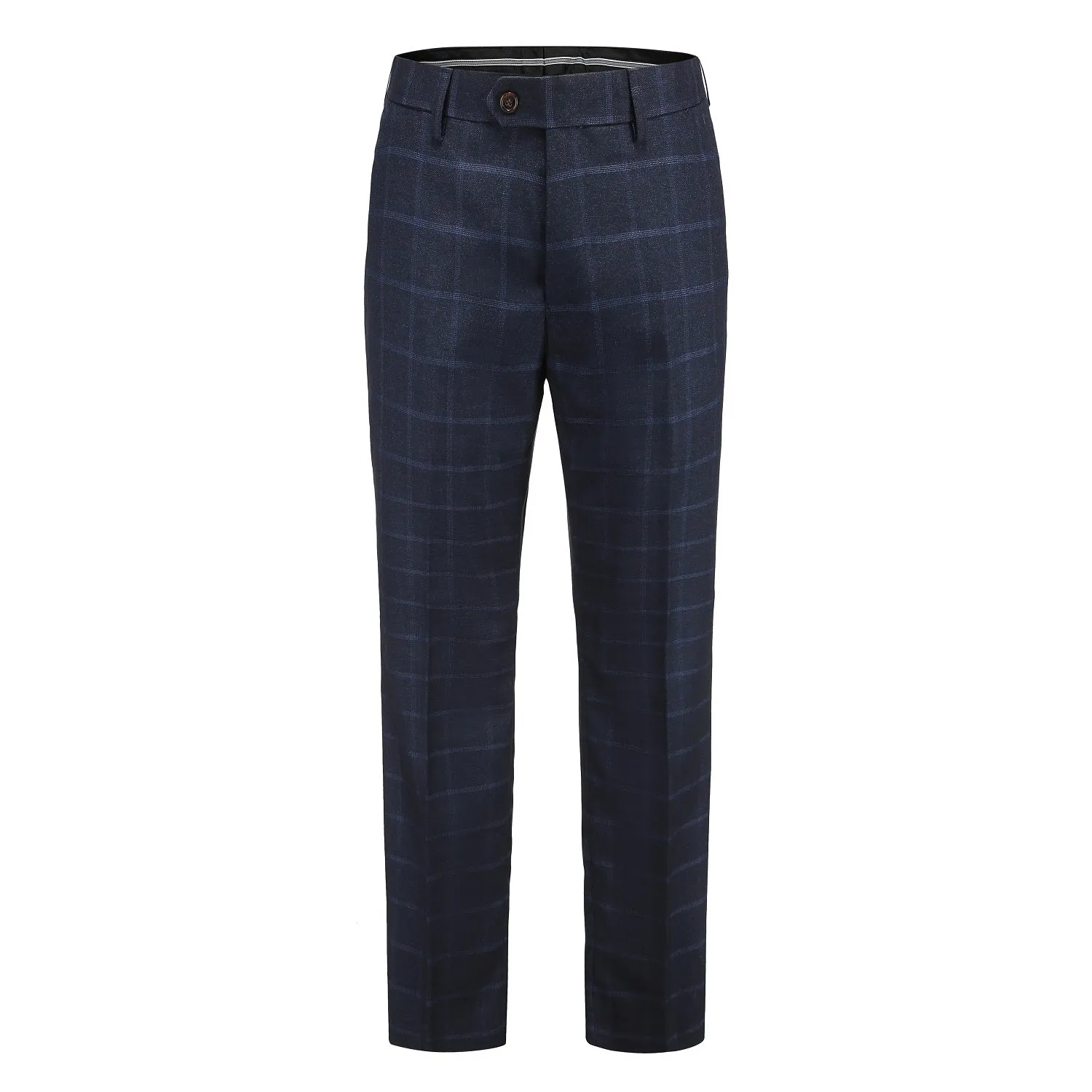 Gino Vitale Men's 3-Piece Windowpane Plaid Slim Fit Suit