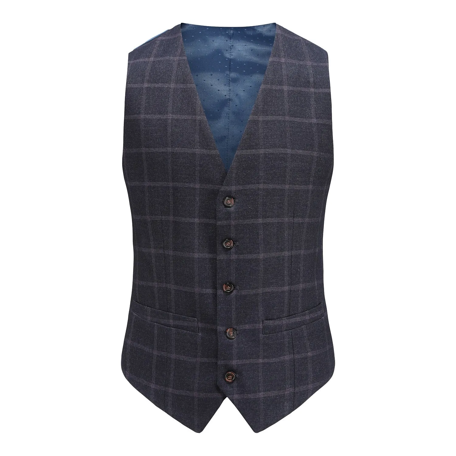 Gino Vitale Men's 3-Piece Windowpane Plaid Slim Fit Suit