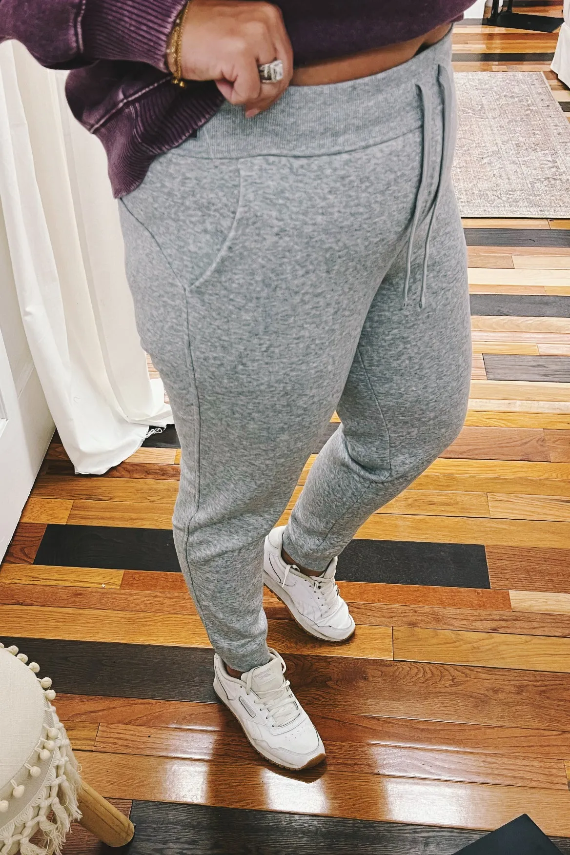 Jolene Fleece Basic Joggers Heather Gray