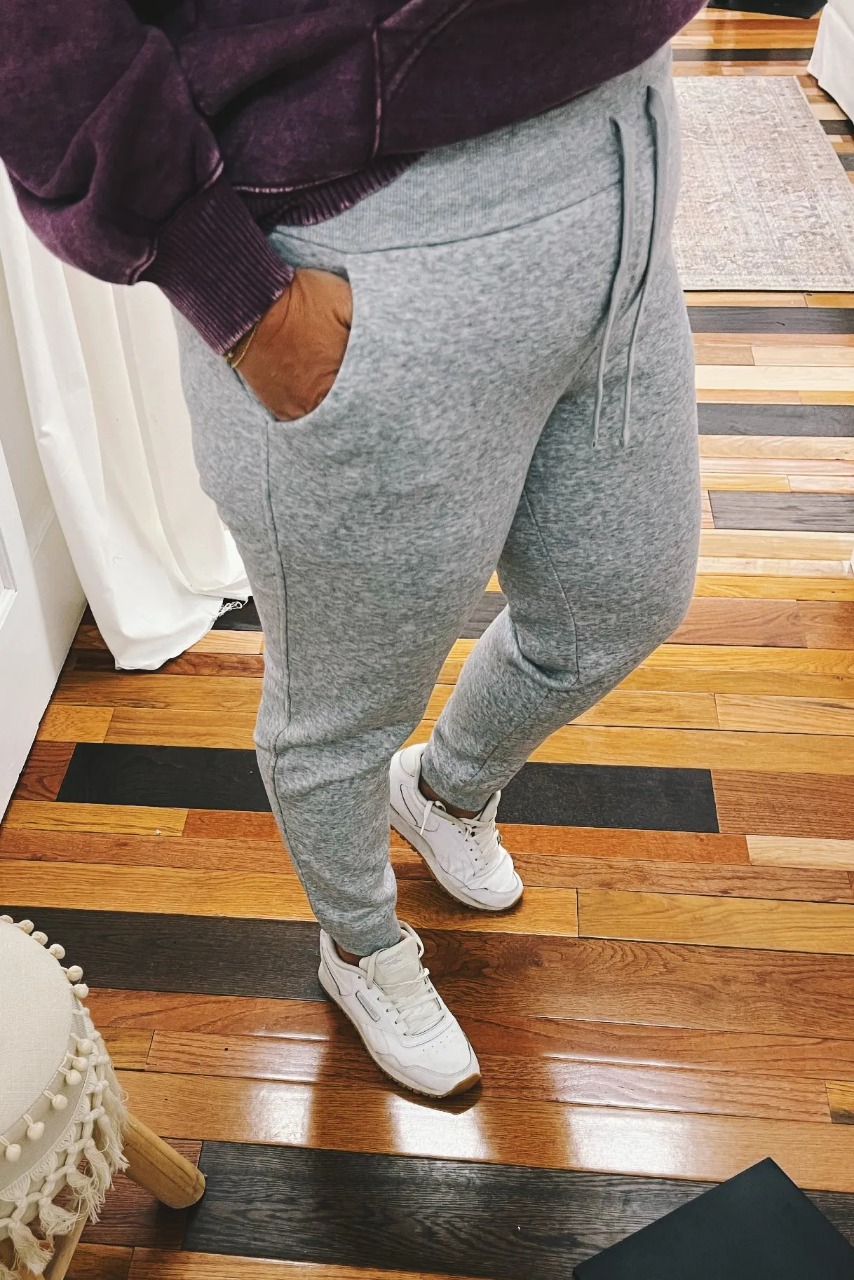 Jolene Fleece Basic Joggers Heather Gray