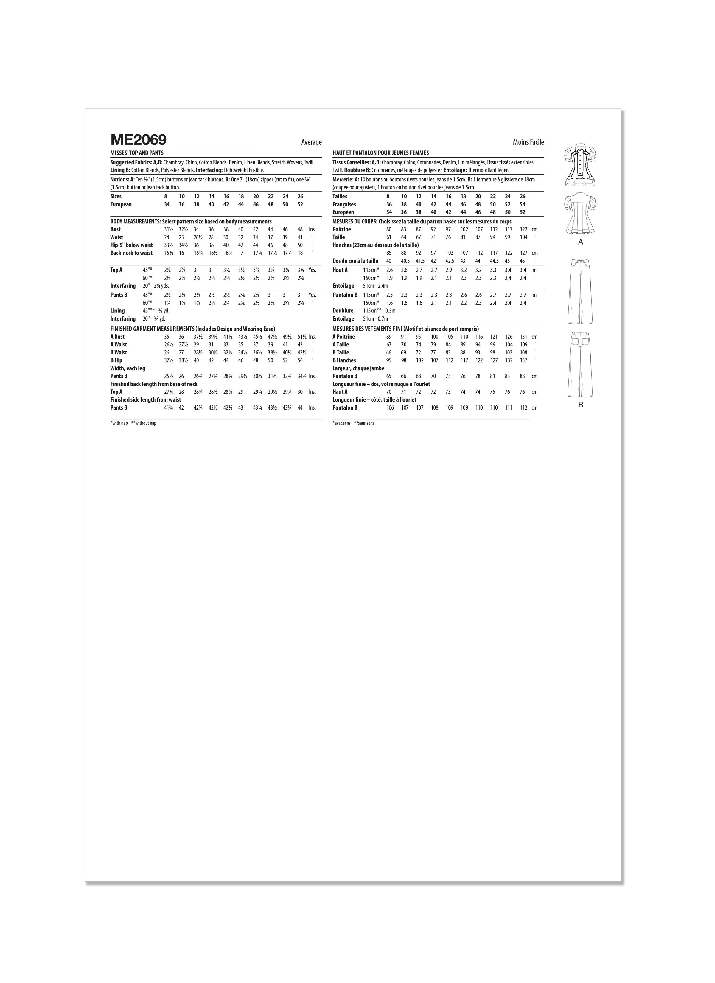 Know Me sewing pattern KM2069 Top and Pants by Lynn Brannelly