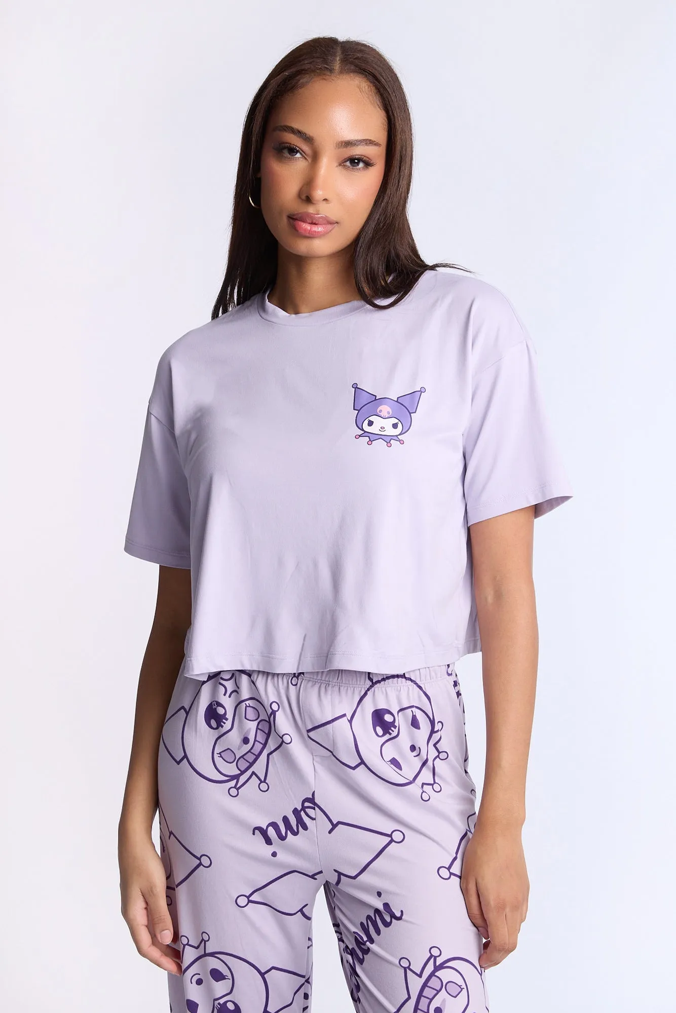 Kuromi Super Soft Pajama Tee And Pants 2-Piece Set