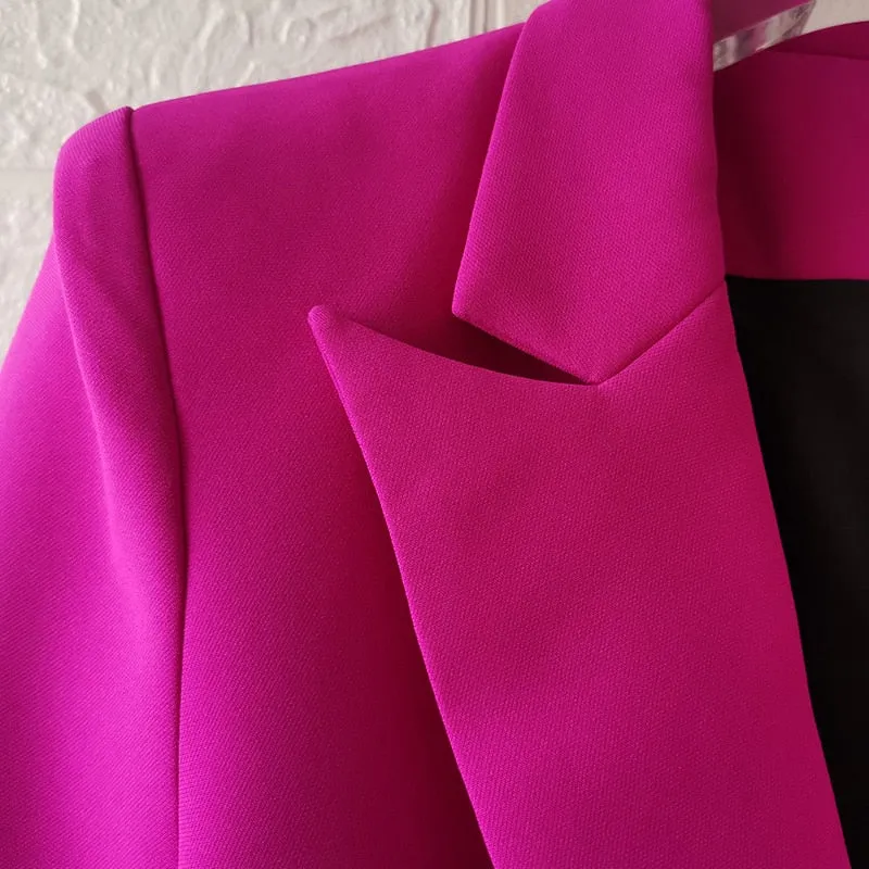 Ladies classy blazer and pants suit two piece set office wear business outfit formal wear single button blazer
