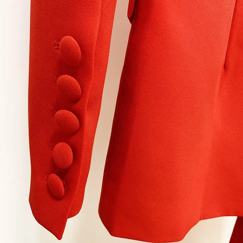 Ladies classy blazer and pants suit two piece set office wear business outfit formal wear single button blazer