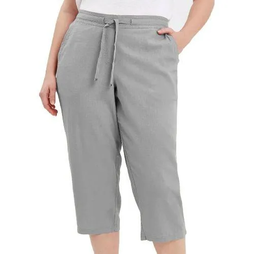 Ladies Linen Cropped Trousers Capri Short Pants