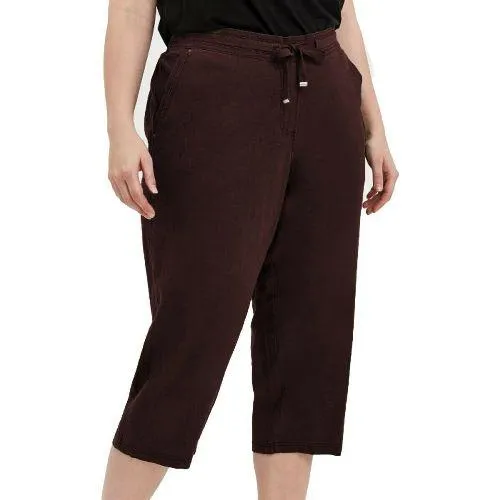 Ladies Linen Cropped Trousers Capri Short Pants