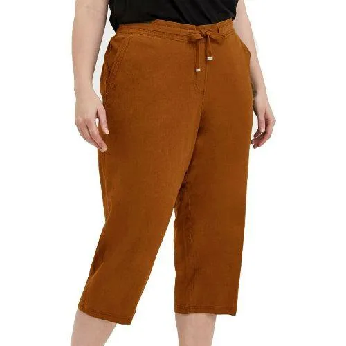 Ladies Linen Cropped Trousers Capri Short Pants