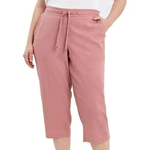 Ladies Linen Cropped Trousers Capri Short Pants
