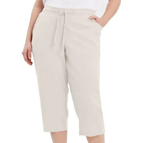 Ladies Linen Cropped Trousers Capri Short Pants