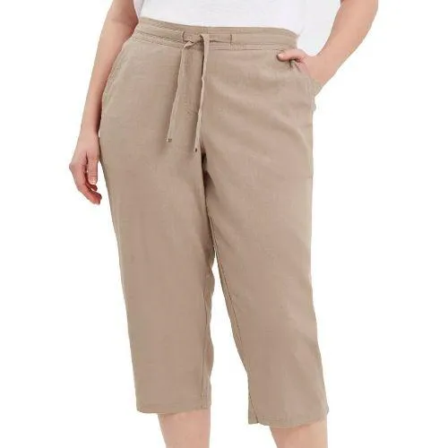 Ladies Linen Cropped Trousers Capri Short Pants