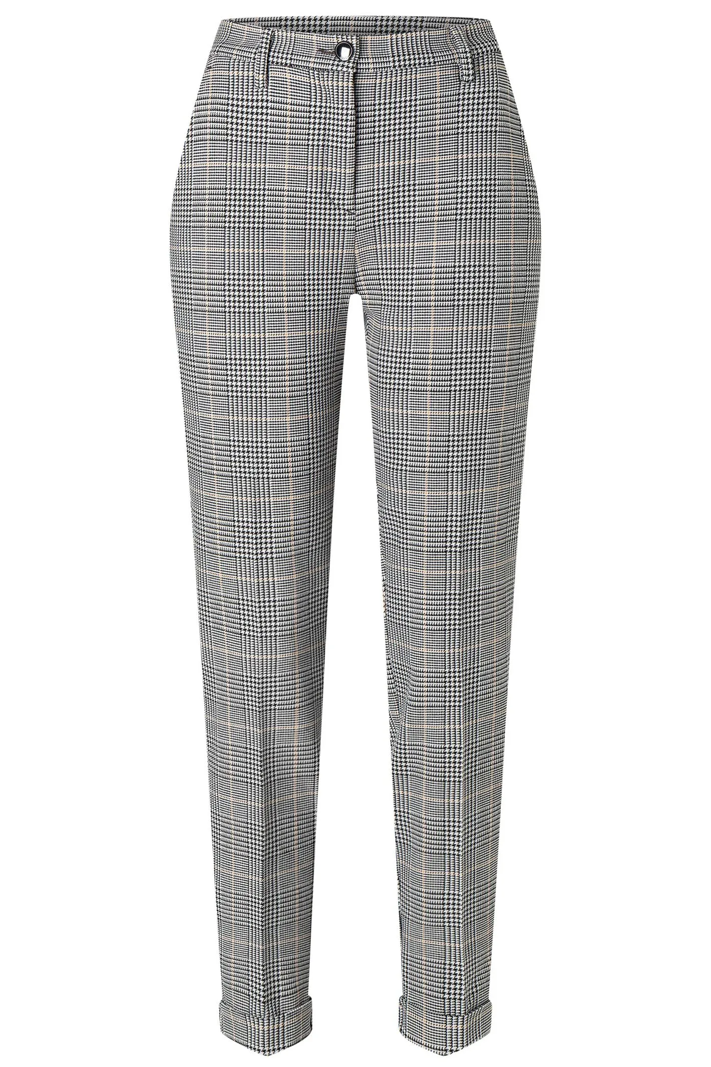 Mac 3414-00-0140 Chino Turn-Up 208K Ivory Check Bi-Stretch Trousers