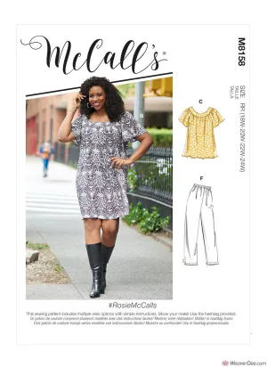McCall's Pattern M8158 Women's Tops, Dresses, Shorts & Capri Pants #RosieMcCalls