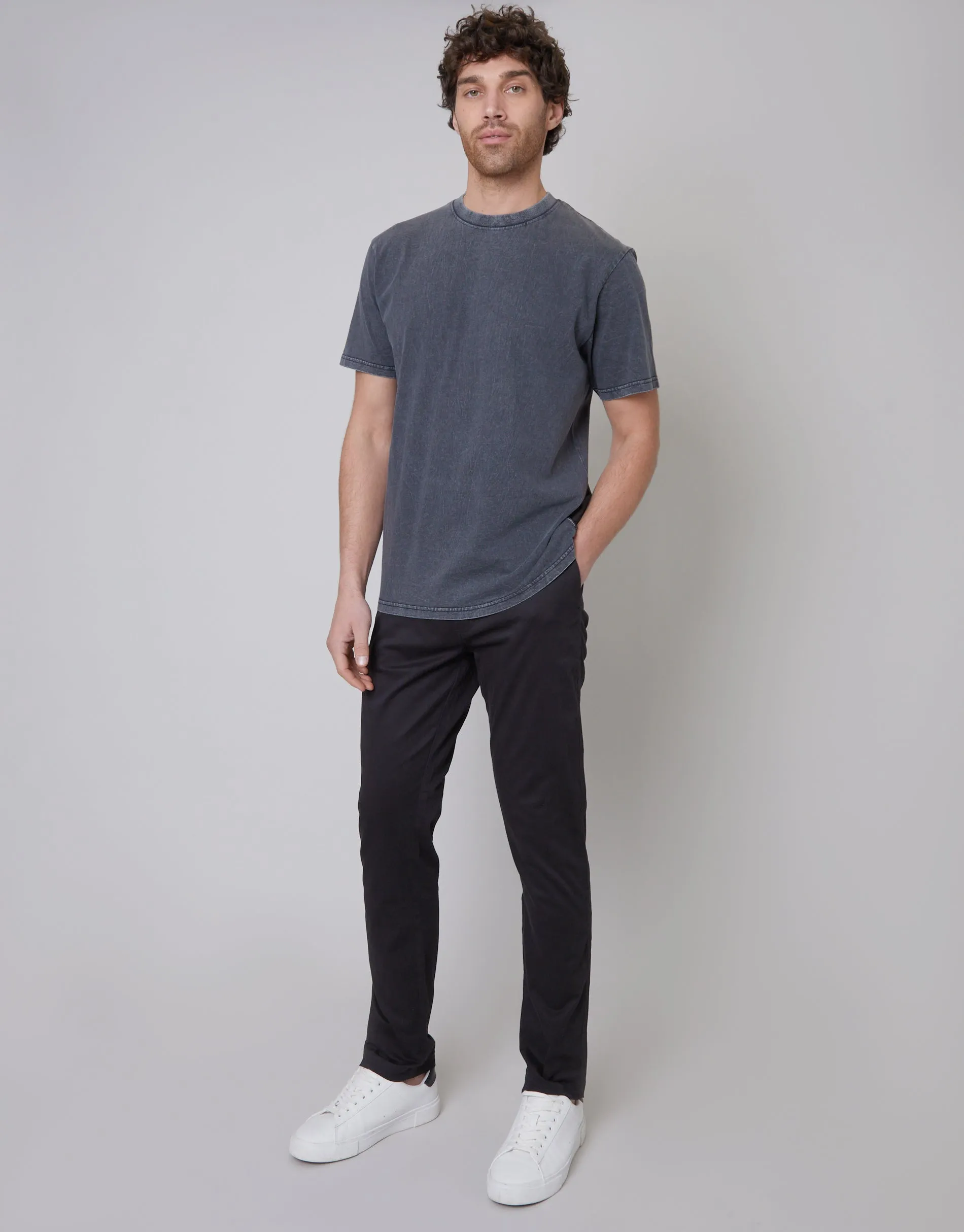 Men's Black Slim Fit Chino Trousers