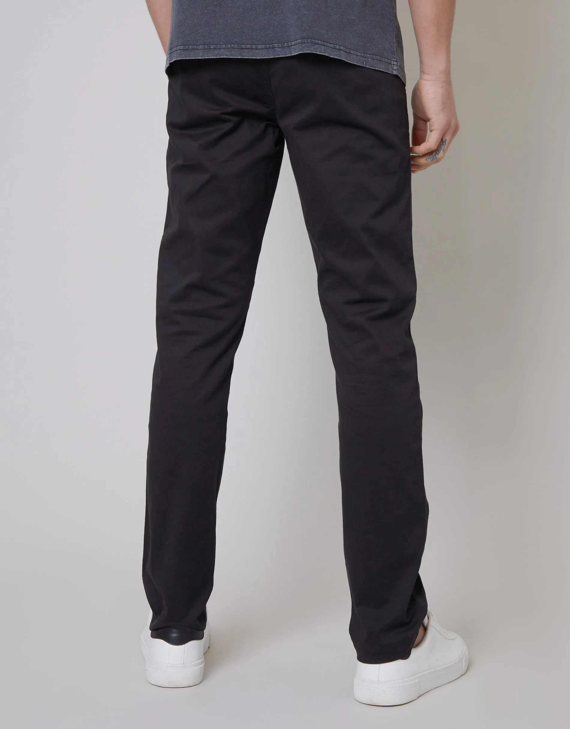 Men's Black Slim Fit Chino Trousers