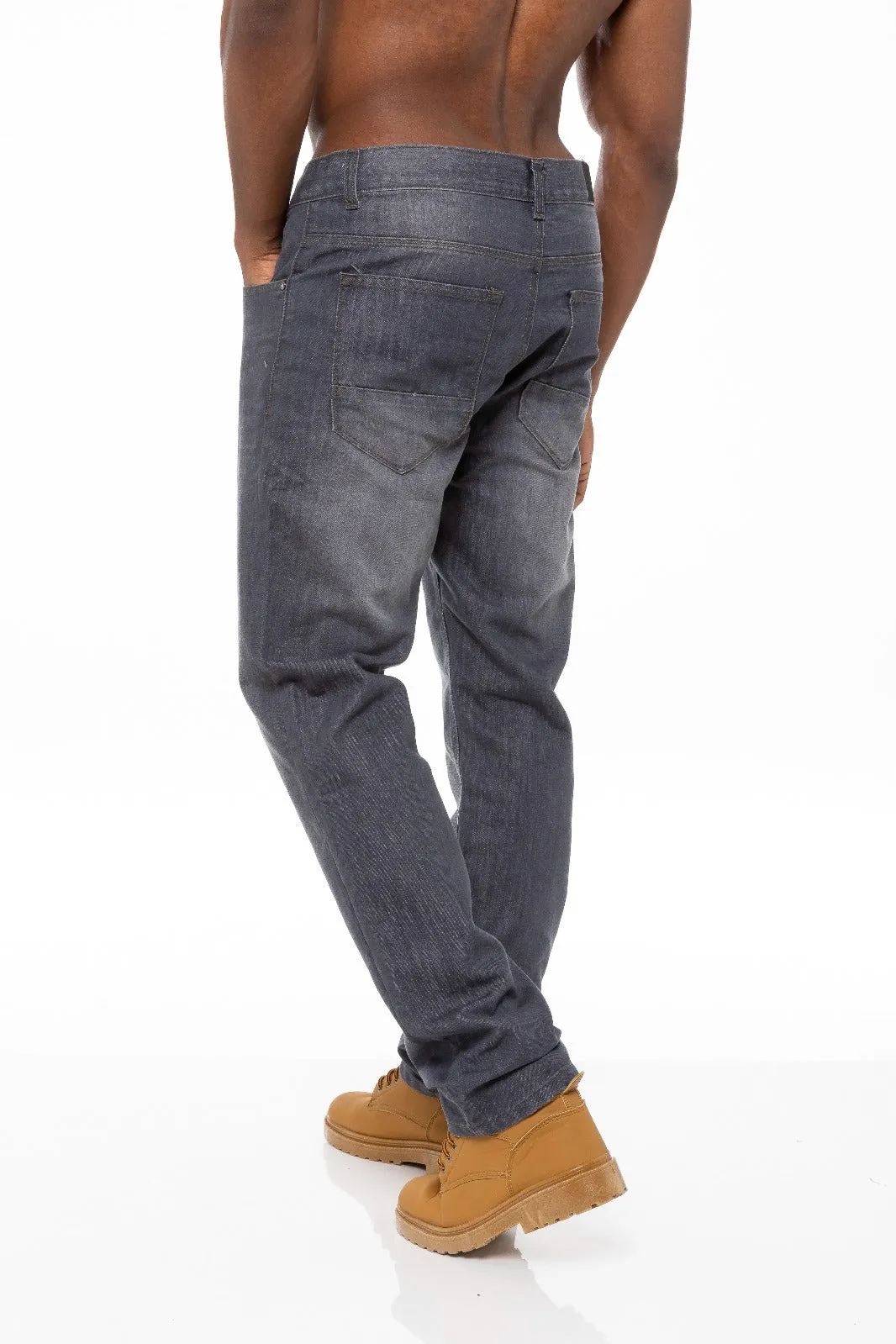 Mens Regular Tapered Fit Enzo Designer Jeans