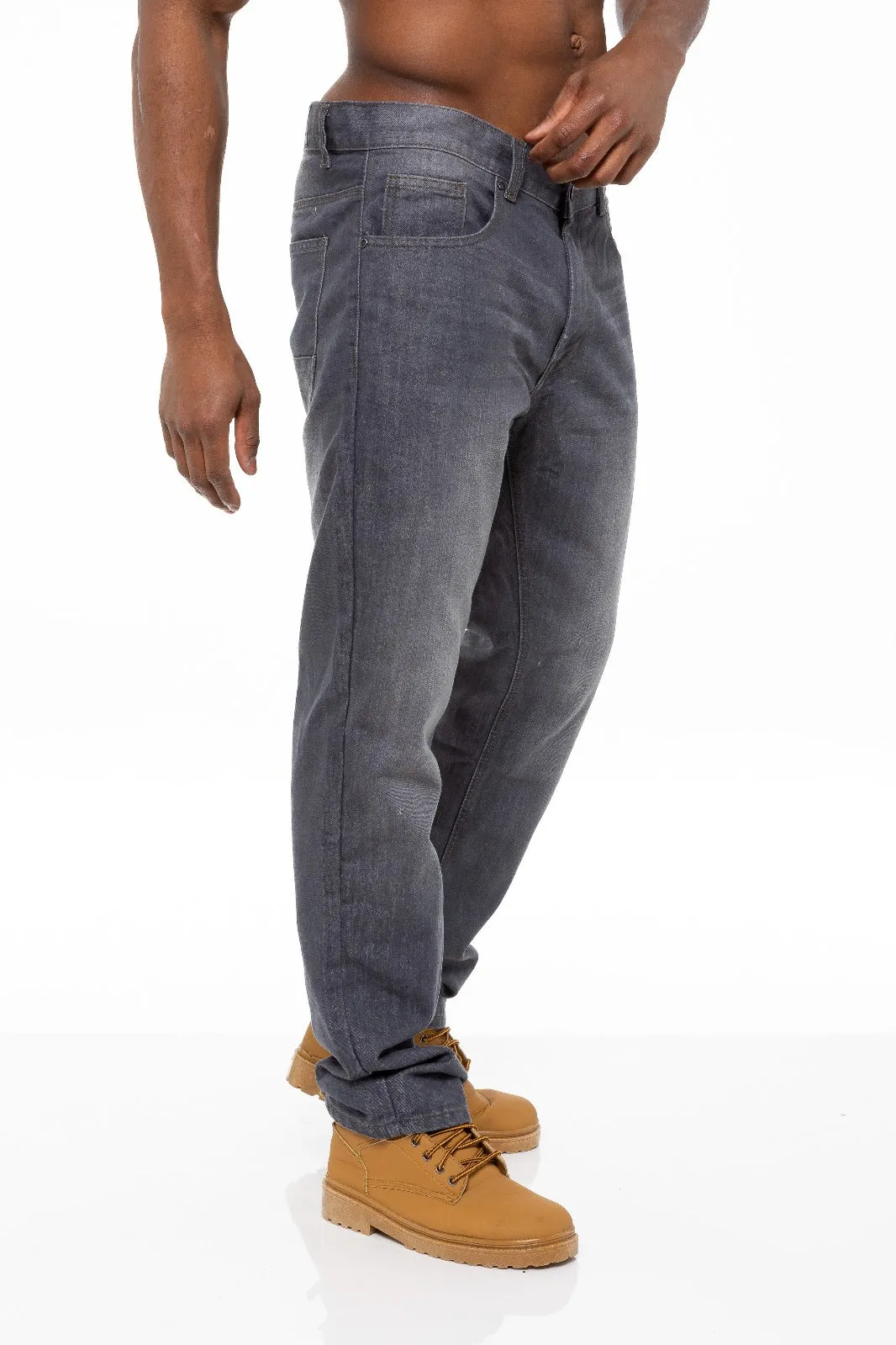 Mens Regular Tapered Fit Enzo Designer Jeans