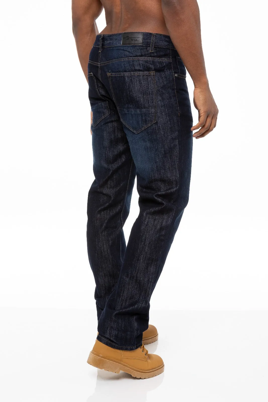 Mens Regular Tapered Fit Enzo Designer Jeans