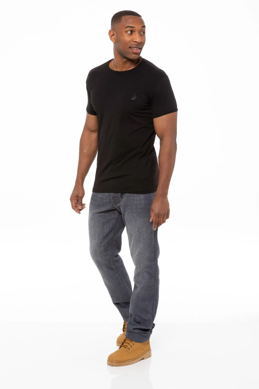 Mens Regular Tapered Fit Enzo Designer Jeans