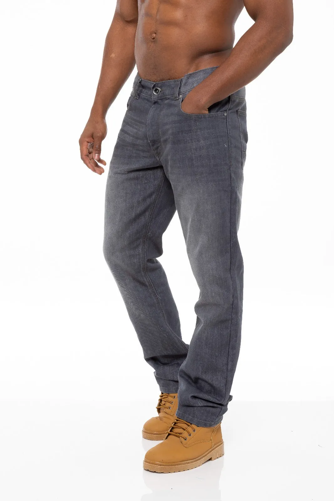 Mens Regular Tapered Fit Enzo Designer Jeans