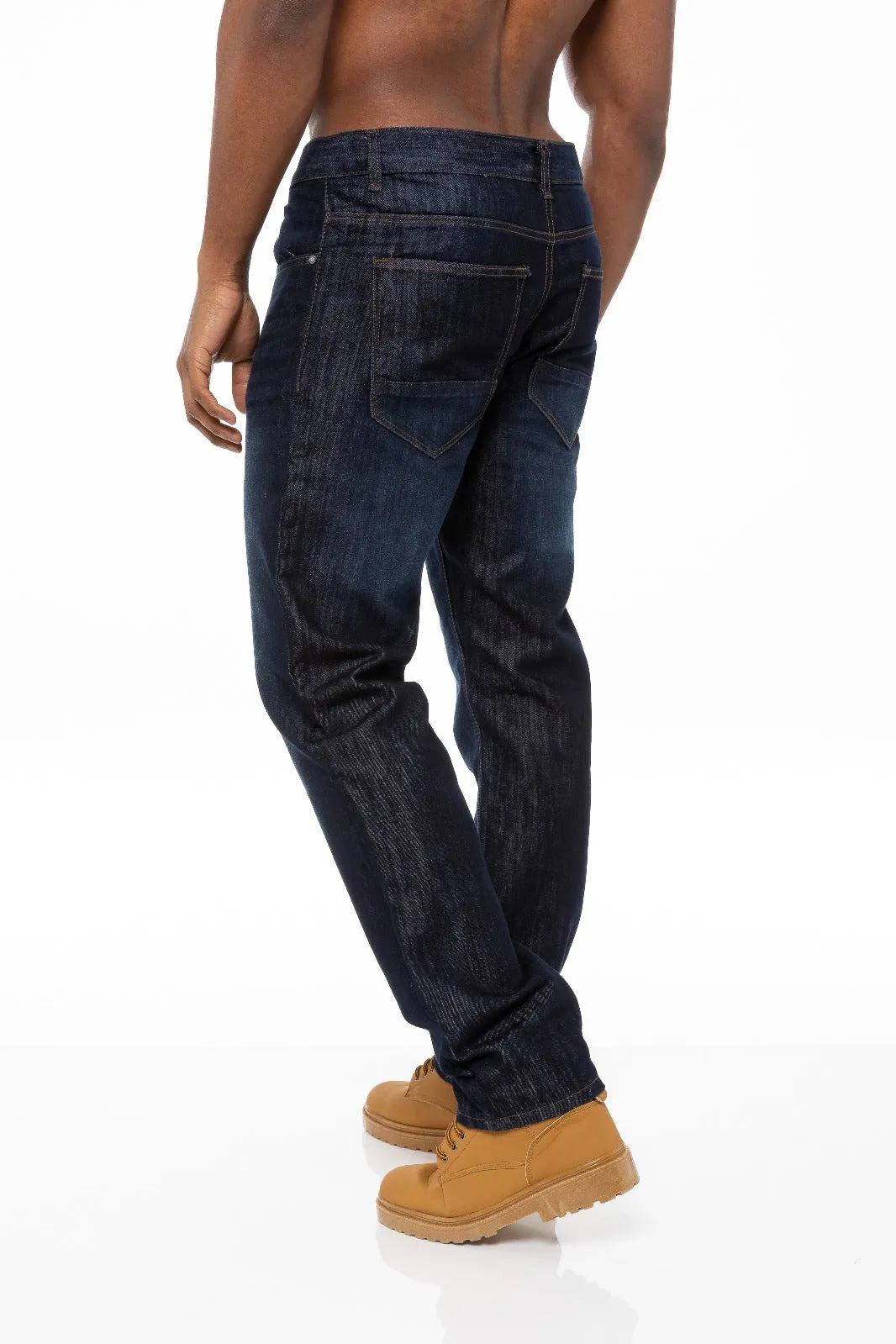 Mens Regular Tapered Fit Enzo Designer Jeans